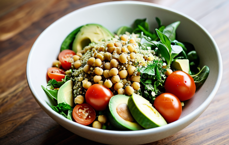 플렉시테리언 식단과 심장 건강 - **Subject:** A diverse group of friends enjoying a colorful and healthy flexitarian meal outdoors at...