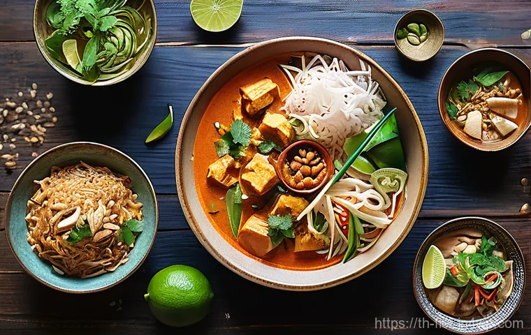 플렉시테리언 식단으로 요리하는 쉬운 방법 - **Prompt:** A vibrant, sunlit indoor scene in a modern Thai kitchen. A healthy and happy young Thai ...